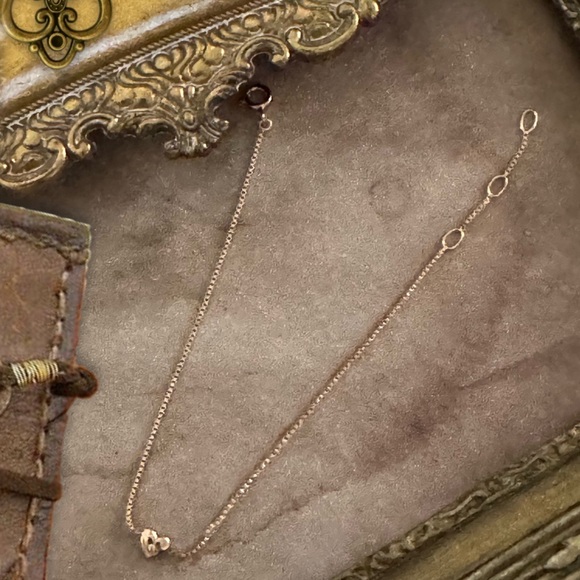 FOSSIL • True Love 14K Rose Gold Diamond Station Heart Bracelet - Picture 7 of 7